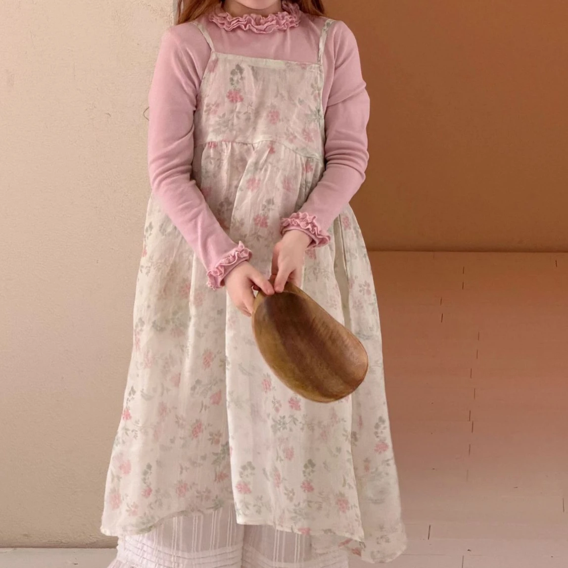 Girls Dress 2026 Spring and Summer New Children's Clothing Korean Style Girl Baby Pastoral Fresh Floral Suspender Dress