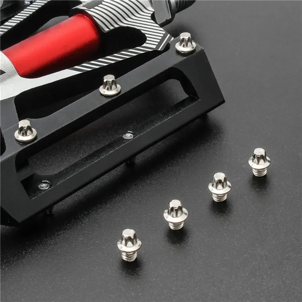 50 Pcs Bicycle Pedal Bolts Aluminum Alloy MTB Road Bike Pedal Skid-proof Pin Screws Set Bicycle Repair Tools Cycling Parts