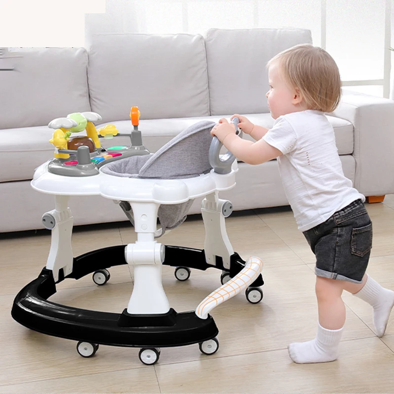 Multi-Function Anti-Rollover Foldable with Music Baby Walker   with Wheels Child Walking Assistant Hand Push Stroller