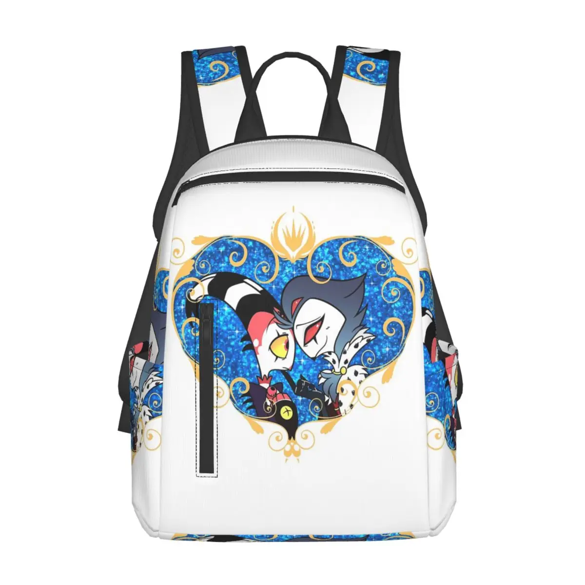 

Helluva Boss Stolas And Blitzo Heart Frame Backpack Daypack Large Capacity BookBag School Bag Shoulder Bags for Men Women
