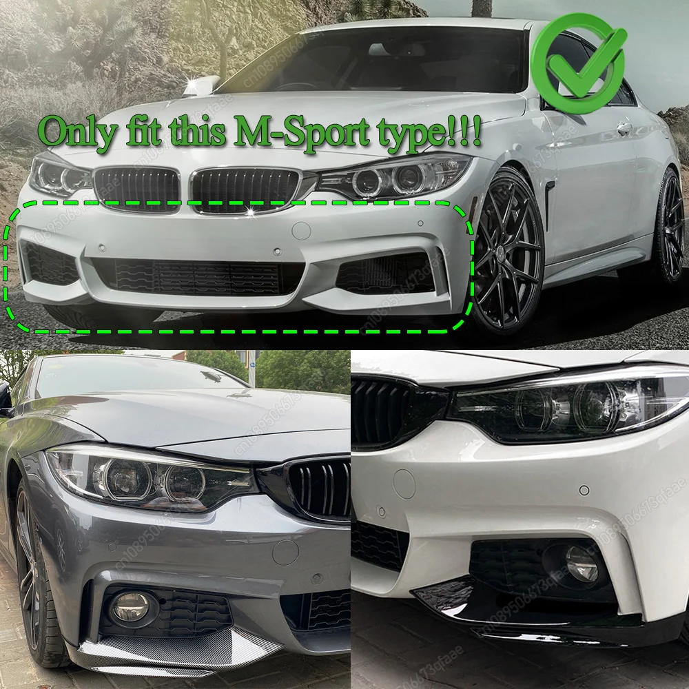 2 قطعة سيارة الجبهة حافة مصد السيارة الخائن لسيارات BMW F32 F33 F36 4 سلسلة 420i 425i 430i 440i M440i 420d 2014-2020 M-Sport Bodykit ضبط