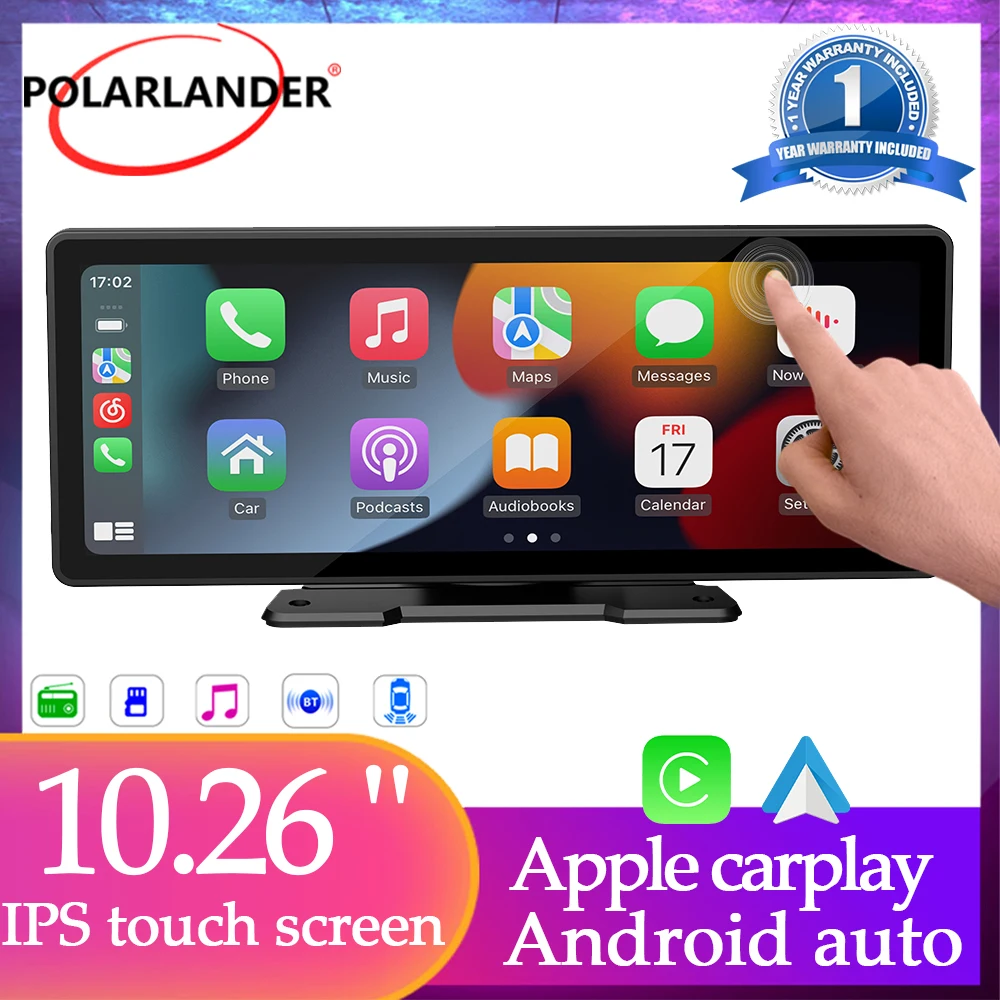 Universal 10.26”Screen for Apple Or Android Wireless Carplay Screen Car Radio Multimedia WIFI Video Player