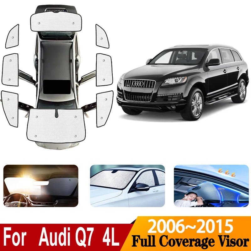 

Car Sun Visor Cover For Audi Q7 MK1 4L 2006~2015 Anti-UV Thermal insulation Auto Sunscreen Window Sunshade Cover Car Accessories