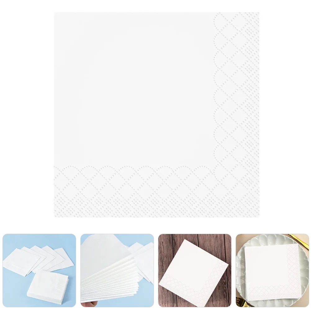 

100 Sheets Dinner Napkins Disposable Elegant Embossed Scalloped Edges Party Supply Home Table Decor Decorative Holiday Napkins