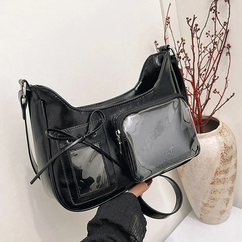 نساء بنات حقيبة كتف كروسبودي النمط الياباني شفاف Ida حقيبة أفخم دمية تخزين عرض الألم حقيبة الطلاب حقيبة ساعي #3