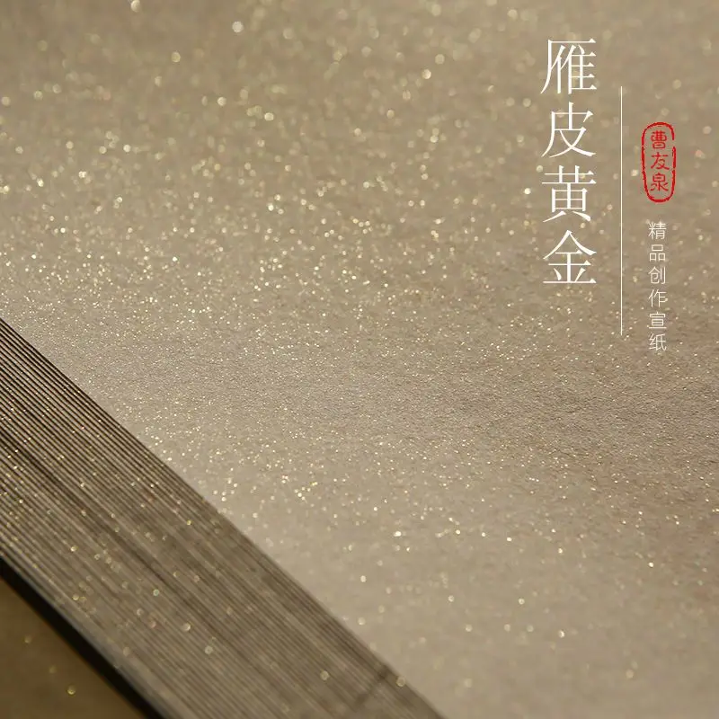 hvv-50-hojas-de-piel-de-ganso-en-polvo-dorado-y-plateado-papel-en-polvo-dorado-papel-xuan-semi-cudo-de-estilo-antiguo-papel-para-trabajos-de-caligrafia