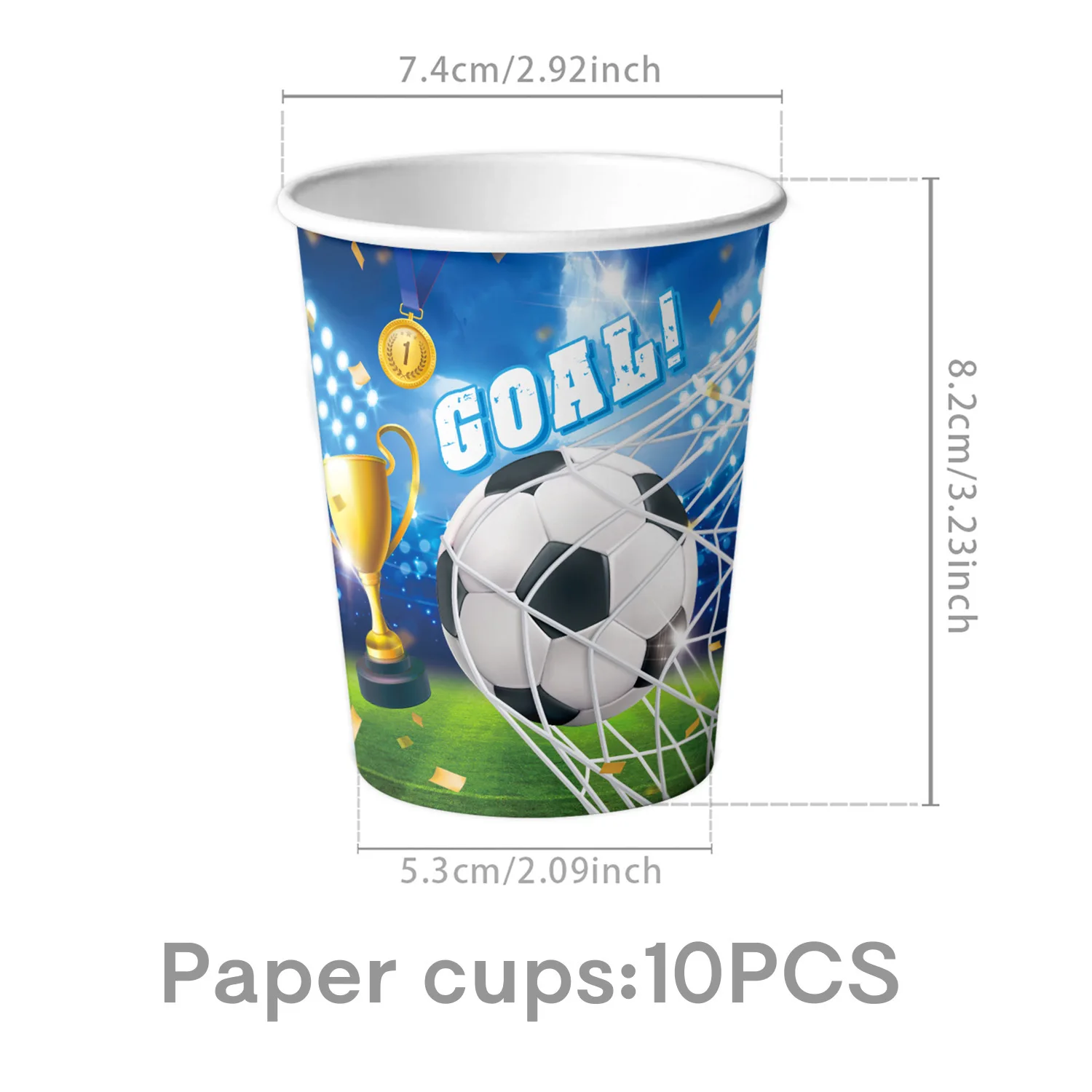Fußball-Geburtstagsparty-Dekorationen: Ballons, Teller, Becher, Banner, Tischgeschirr-Set für Babyparty, Fußball-Party-Gastgeschenke, Sport-Kinder-Geschenke – Detail 4