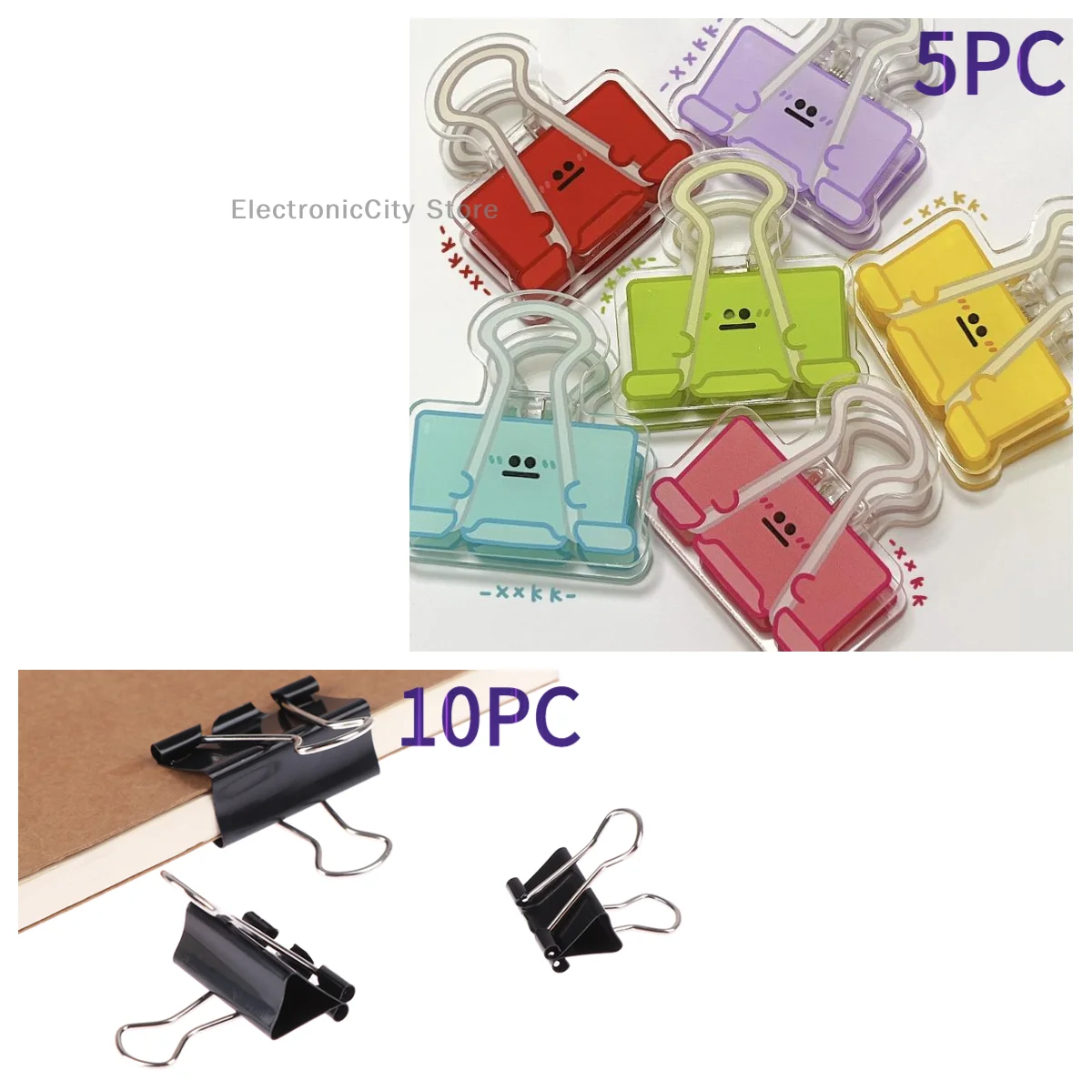 5/10PCS Set di supporti per appunti con clip a molla in acrilico per documenti di prova Documenti per l'organizzazione dell'ufficio scolastico Decorazione da scrivania di cancelleria