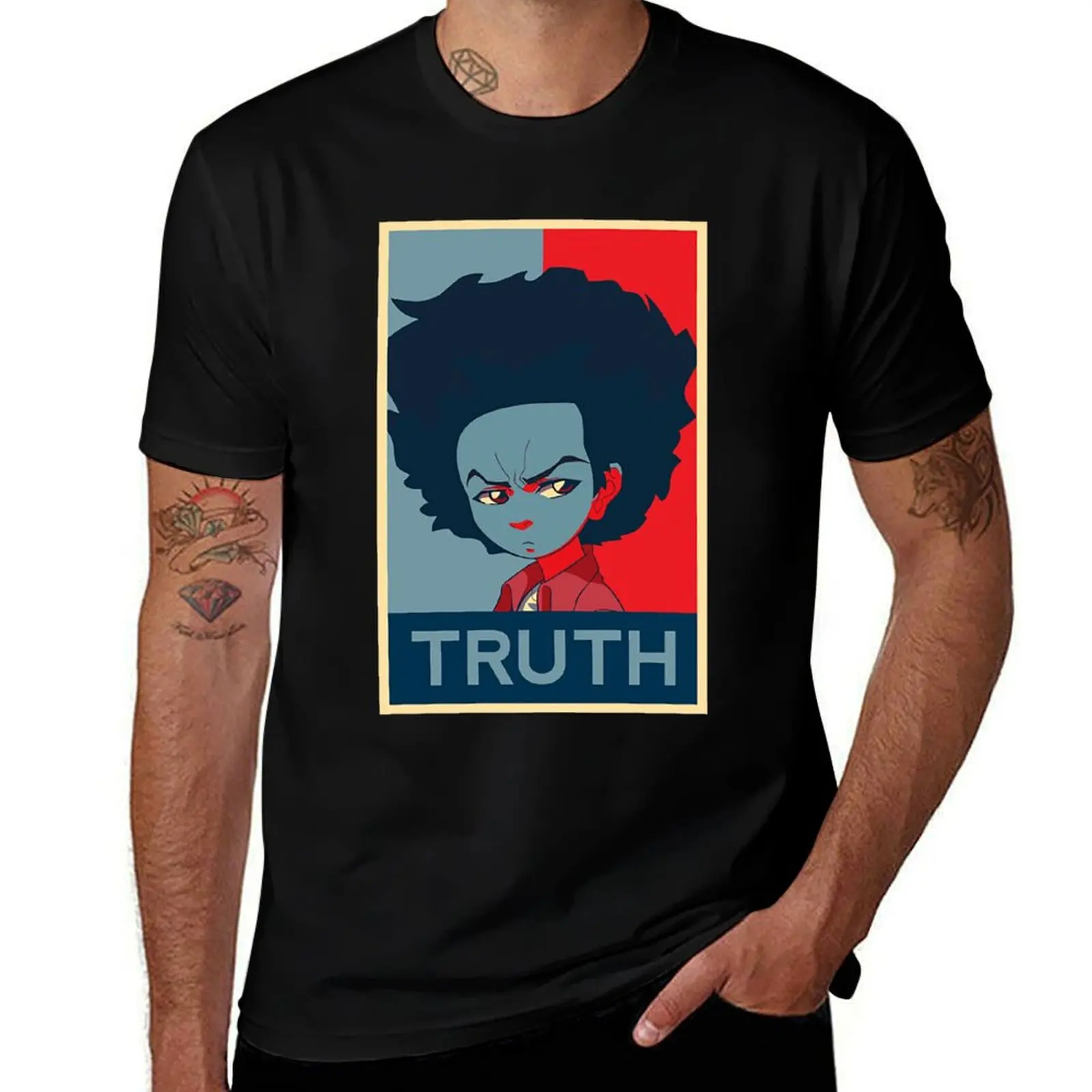 

The Boondocks Huey Freeman T-Shirt cotton tshirt 100% t shirts cotton 100% T-Shirt