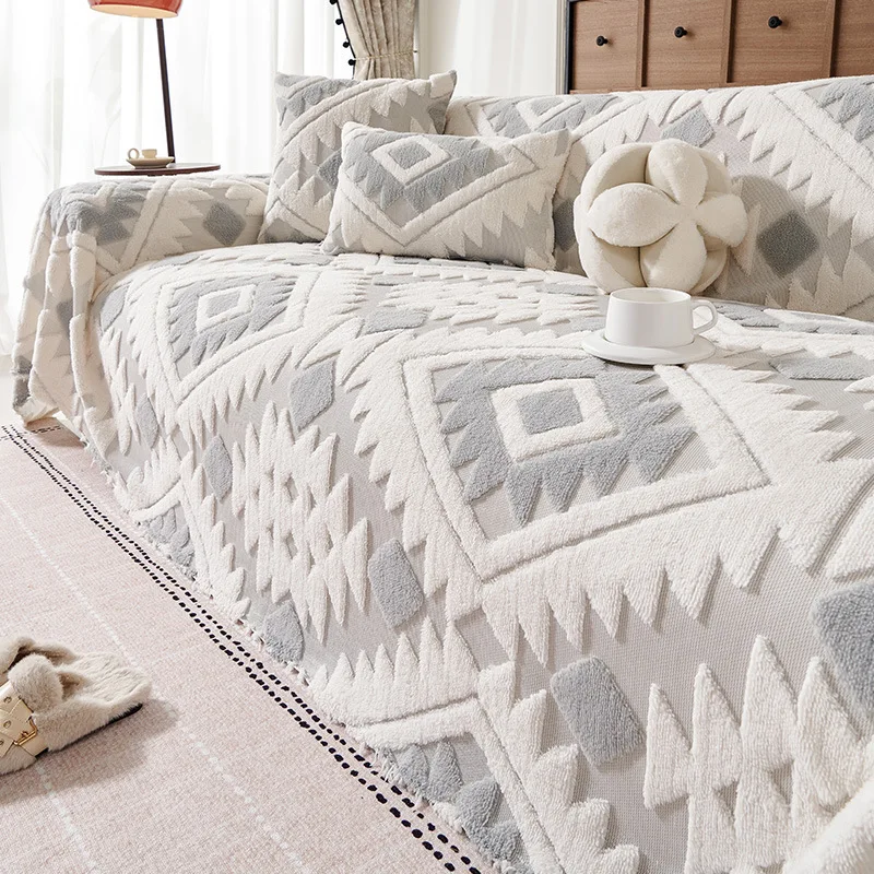 

Хлопковый ворс Шу — приятное для кожи богемное диванное полотенце с высоким граммом, цельное одеяло для дивана.