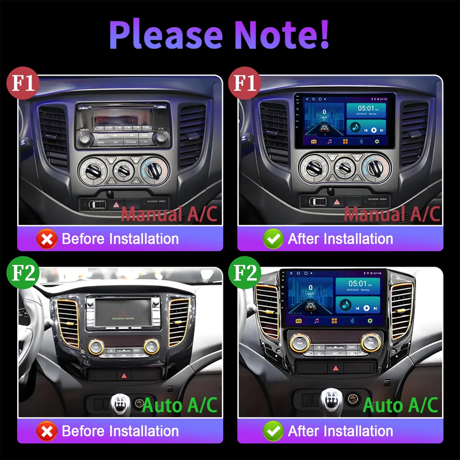 For Mitsubishi Pajero Sport 3 L200 5 Triton 3 2015-2019 Car Radio Multimedia Wireless Android 14 Navigation 2K QLED Screen