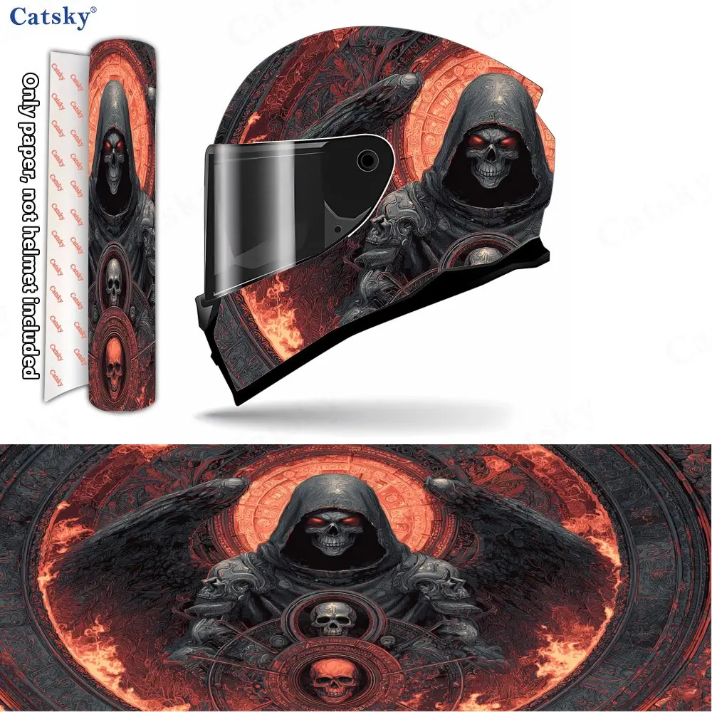 

Flame-winged Reaper Print Helmet stickers , PVC Material Multifunctional Helmet Stickers, Scratch-Resistant & Fade-Proof, Easy t