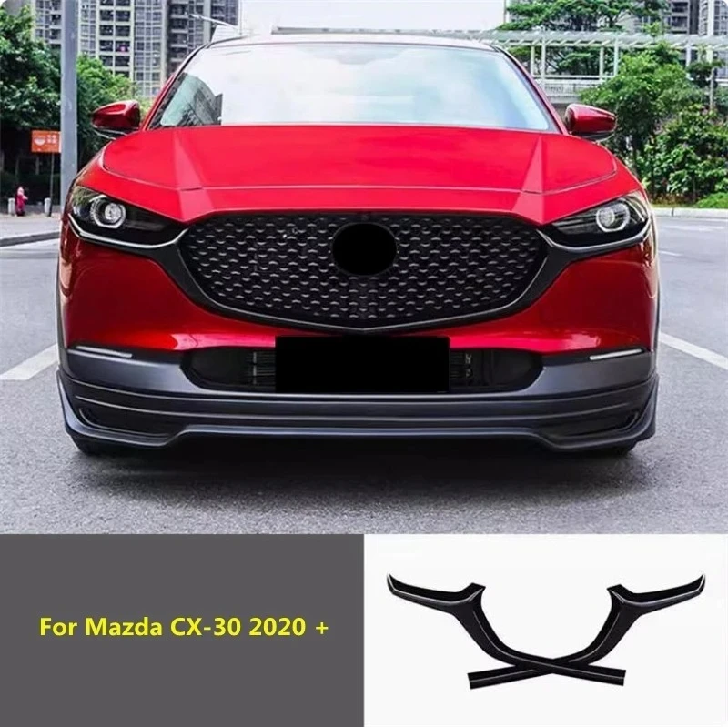 Trim Racing Grille Cover Protector Decoration Accessories Car Styling Front Bumper Exterior Sticker For Mazda CX-30 CX30 2020 +