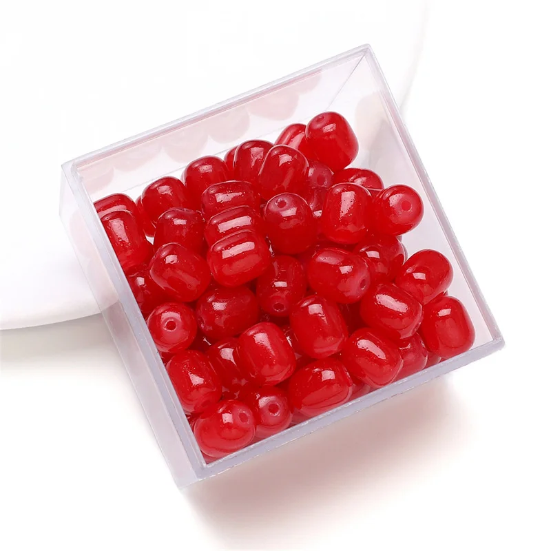 8×10MM Color Imitation Jade Straight Hole Bead Loose Spacer Beads Handmade For Jewelry Making Bracelet Necklace Accessories