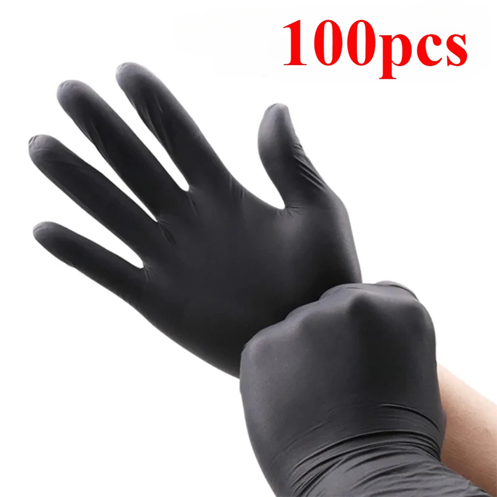 Hot Sale Disposable High Elasticity Waterproof Thickened Black Nitrile Gloves Disinfectant Seafood Processing Food Grade Gloves