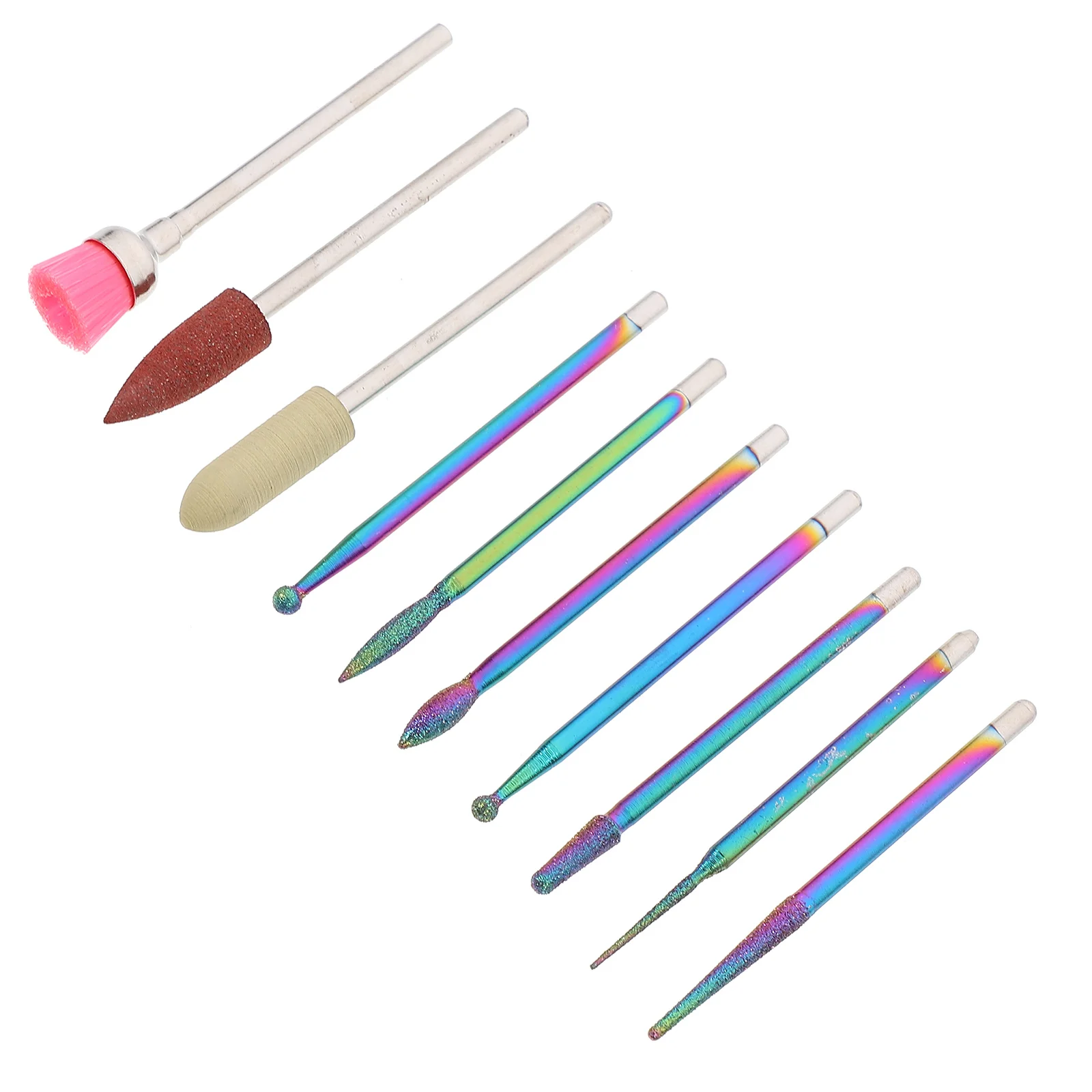 

10 Pcs Gel Nail Kit Grinding File Bit Drill Alloy Colorful Tool
