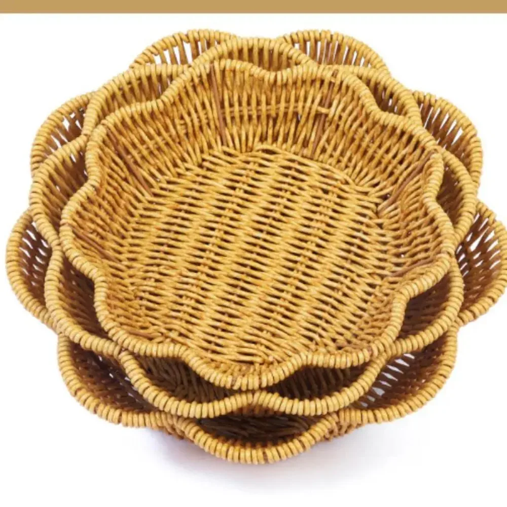 Handmade Imitation Rattan Woven Tray Heart Shape Storage Basket for Kitchen Bathroom Soap Towel Cosmetic Organizer Home Decor view 5