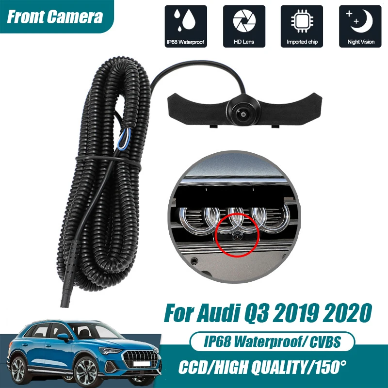 Car Front View Parking CCD Night Vision LOGO Camera 150° Waterproof CVBS HD AHD For Audi Q3 2019 2020 Power Fashion Dynamic