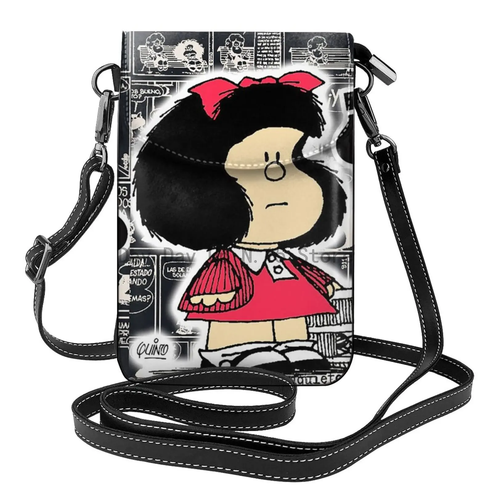 Mafalda Women Cell Phone Purse Leather Crossbody Bag Mini Shoulder Bag Card Holder Wallet