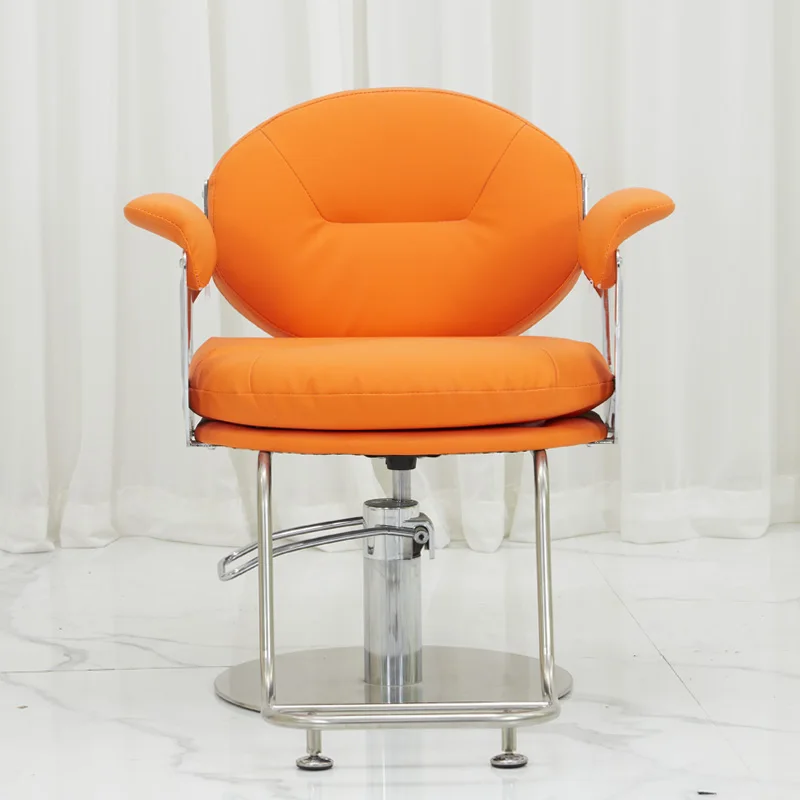 Orange personalized hair salon chairs are simple and modern