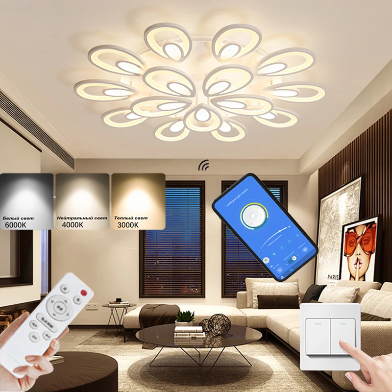 

Scandinavian ceiling lamp bedroom LED lights living room ceiling light dining room lighting room decor dimmable light fixture