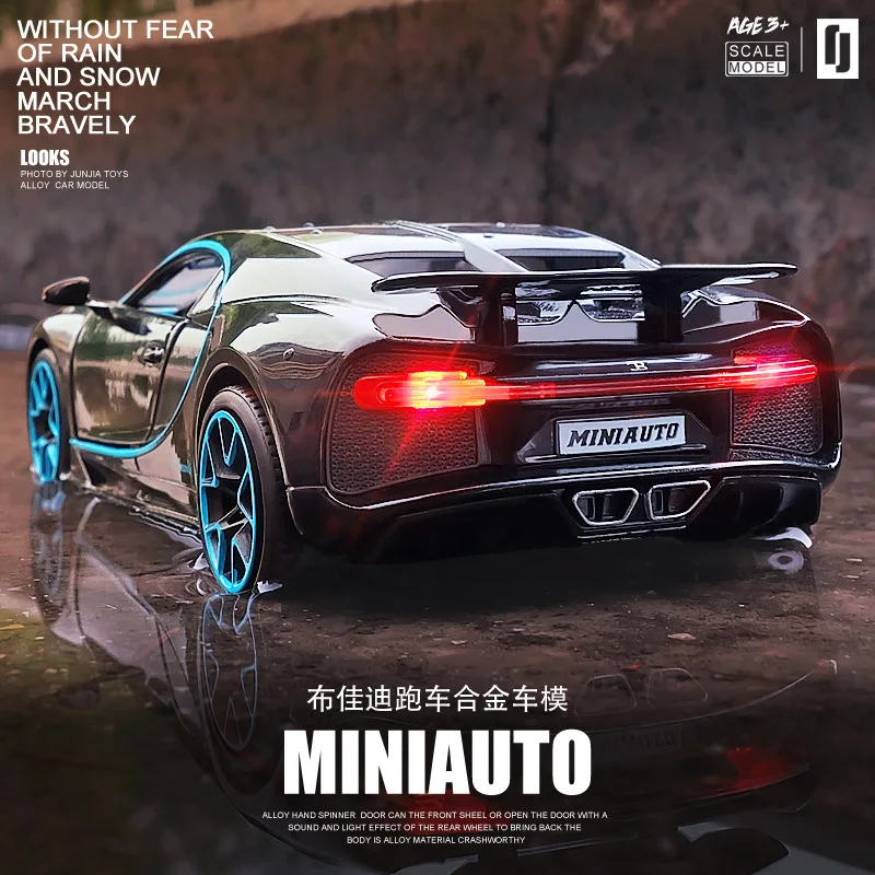 1:32 Bugatti Chiron Alloy Sport Car Model Diecasts & Toy Metal Super car Model Simulation Sound Light Collection For Kids