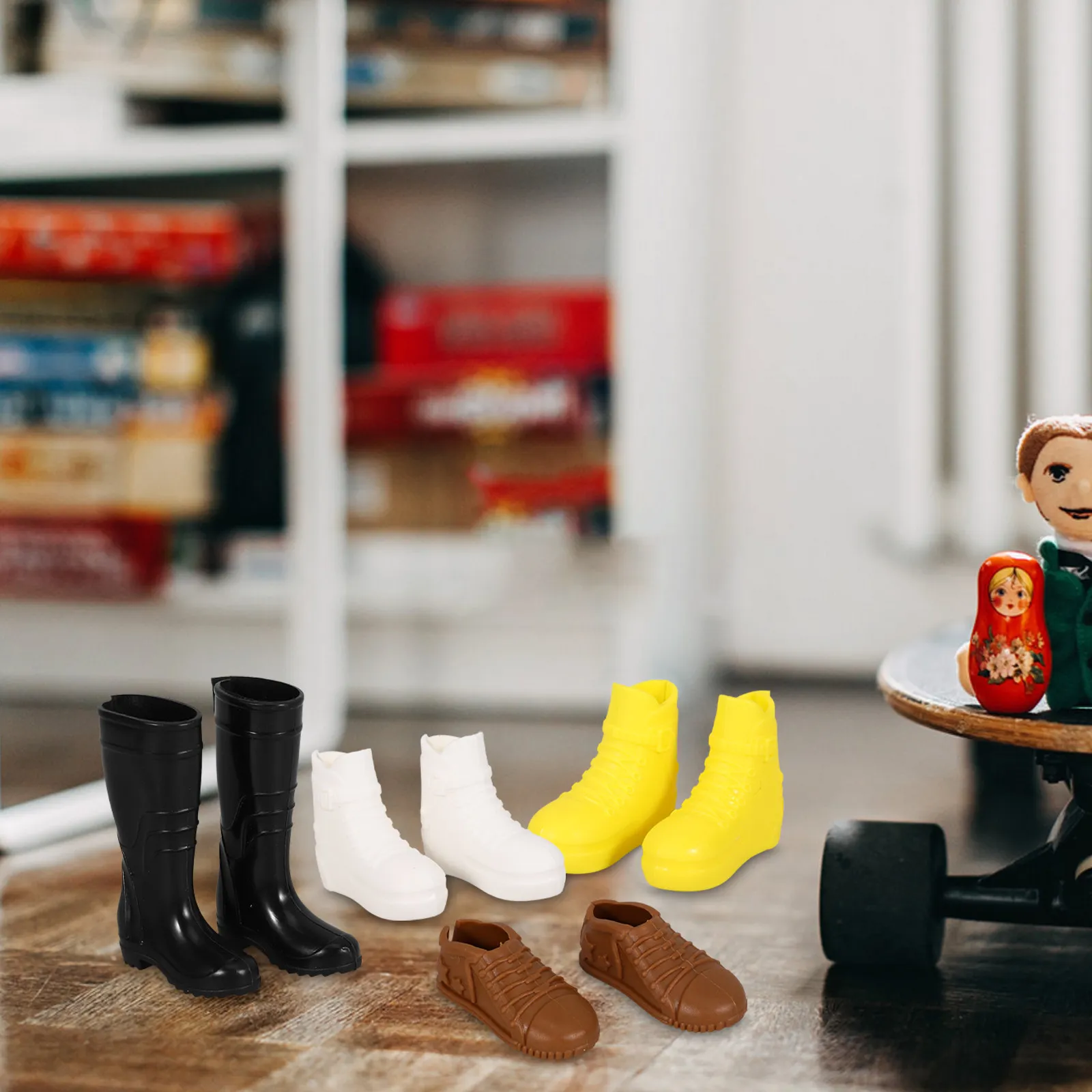 

8Pairs Exquisite Mini Shoes Decor for Portable Miniature Shoes Ornament for Mini House Scene Props Children Creative Play
