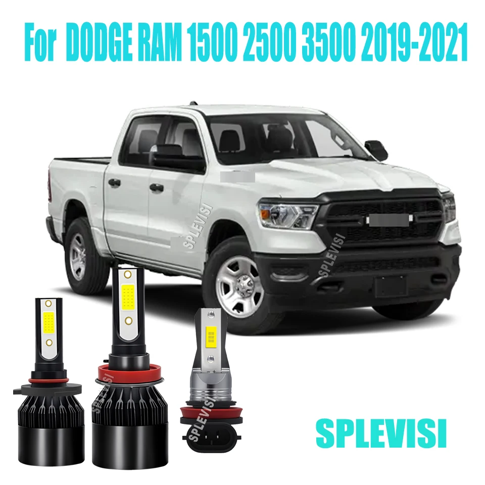 

9005 H11 LED Headlight High Low H11 Fog Bulbs Conversion - Compact All-in-One Design For Dodge Ram 1500 2500 3500 2019 2020 2021