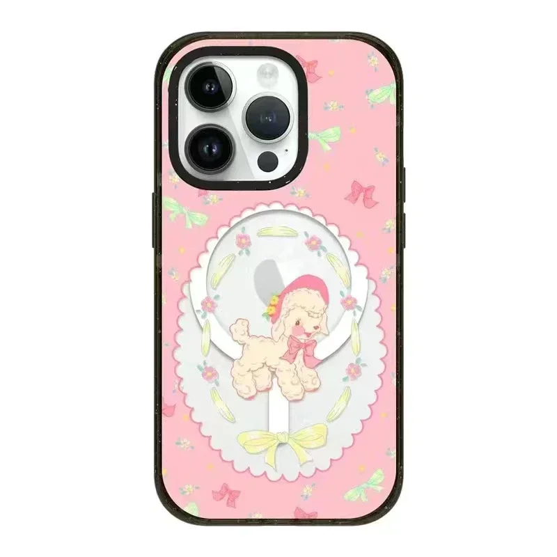 

MagSafe Acrylic Cartoon Dog Plaid Phone Case Cover for iPhone 11 12 13 14 15 Pro Max Case for iPhone 15 ProMax