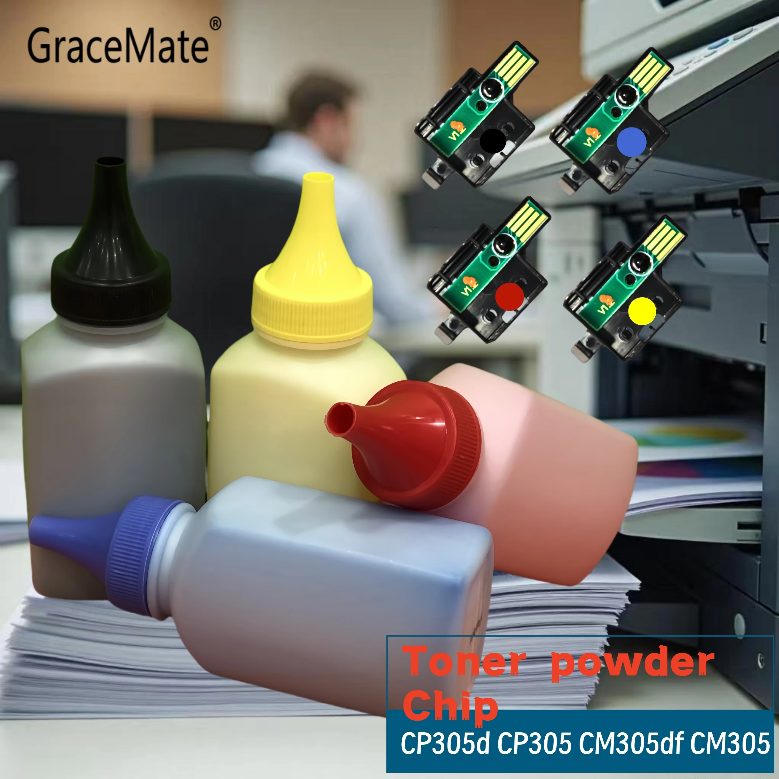 

Совместим с цветным тонером Fuji Xerox Docuprint CP305d CP305 CM305df CM305 с 4-цветным чипом CT201632 CT201633 CT201634 CT201635