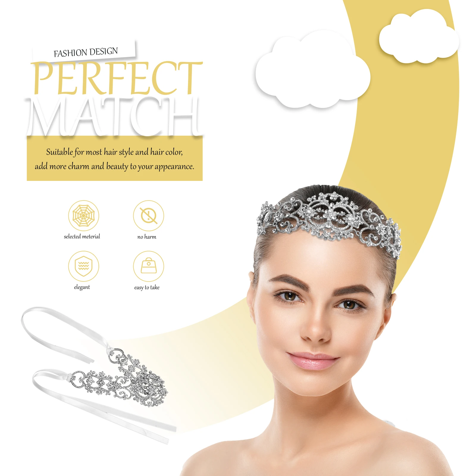 

Headband Bridal Hair Accessory up for Wedding Headpiece Zinc Alloy Headdress Bride