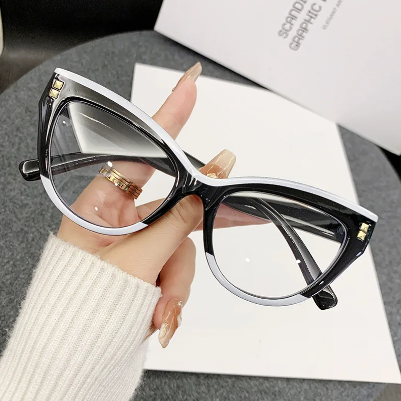 

Cat Eye Women Anti Blue Light Plain Eyeglasses 2025 Fashion New Brand Design Vintage Butterfly Computer Optical Eyewear for Lady