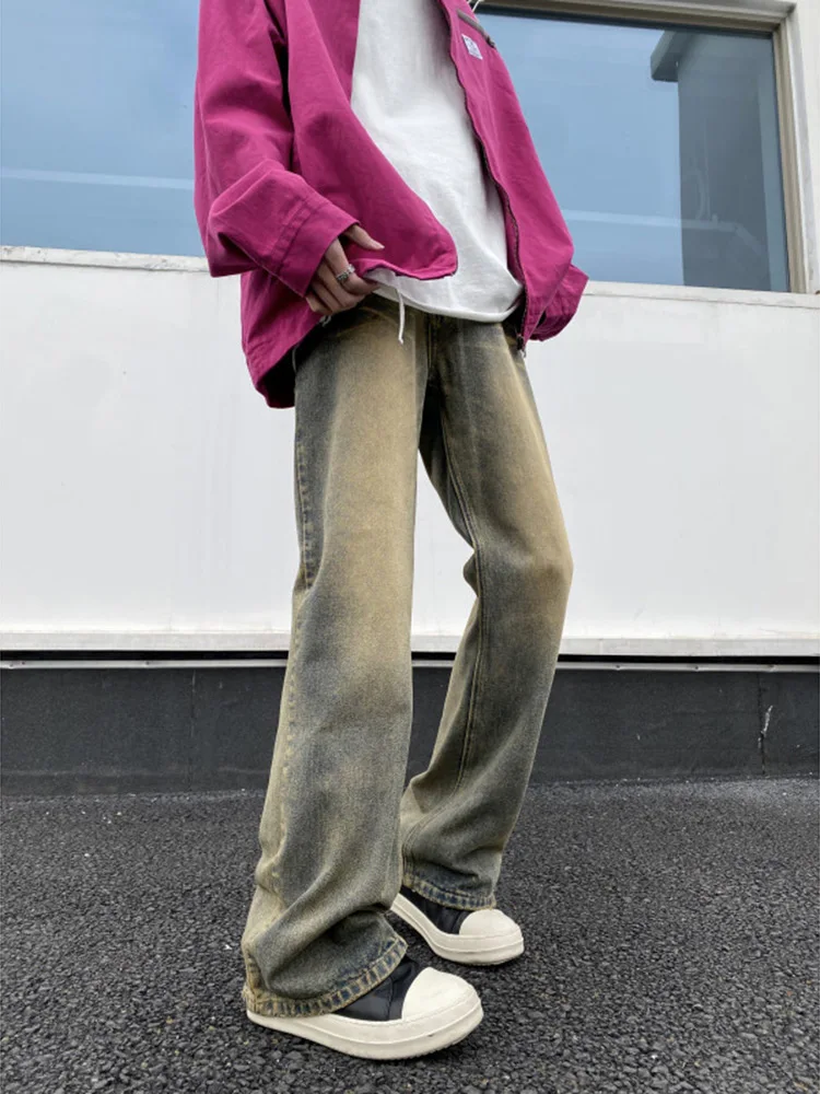 

Мужские джинсы в американском ретро-стиле, весна-осень, прямой крой, модные брендовые брюки прямого кроя