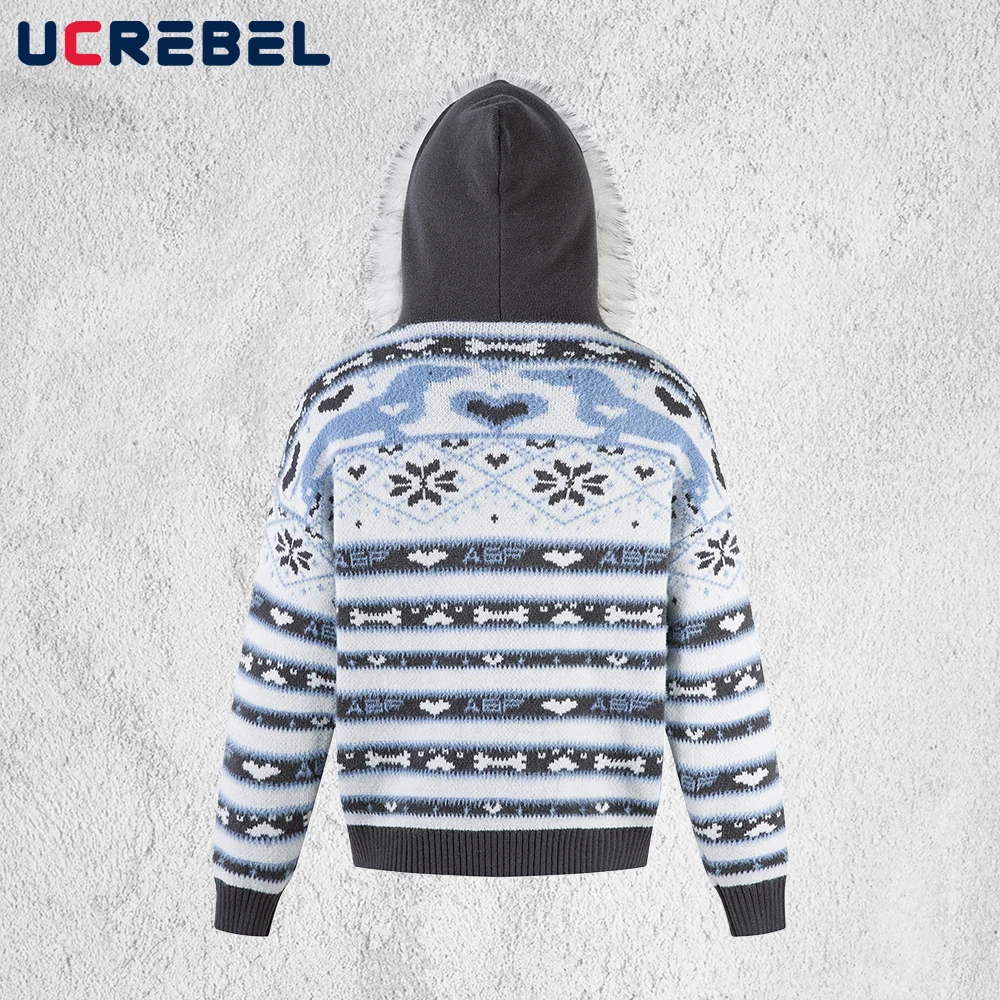 الرجعية الجاكار مقنعين سترة رجالي تقسم الخريف الشتاء الشارع الشهير محبوك طويلة الأكمام Sweatercoat رجل