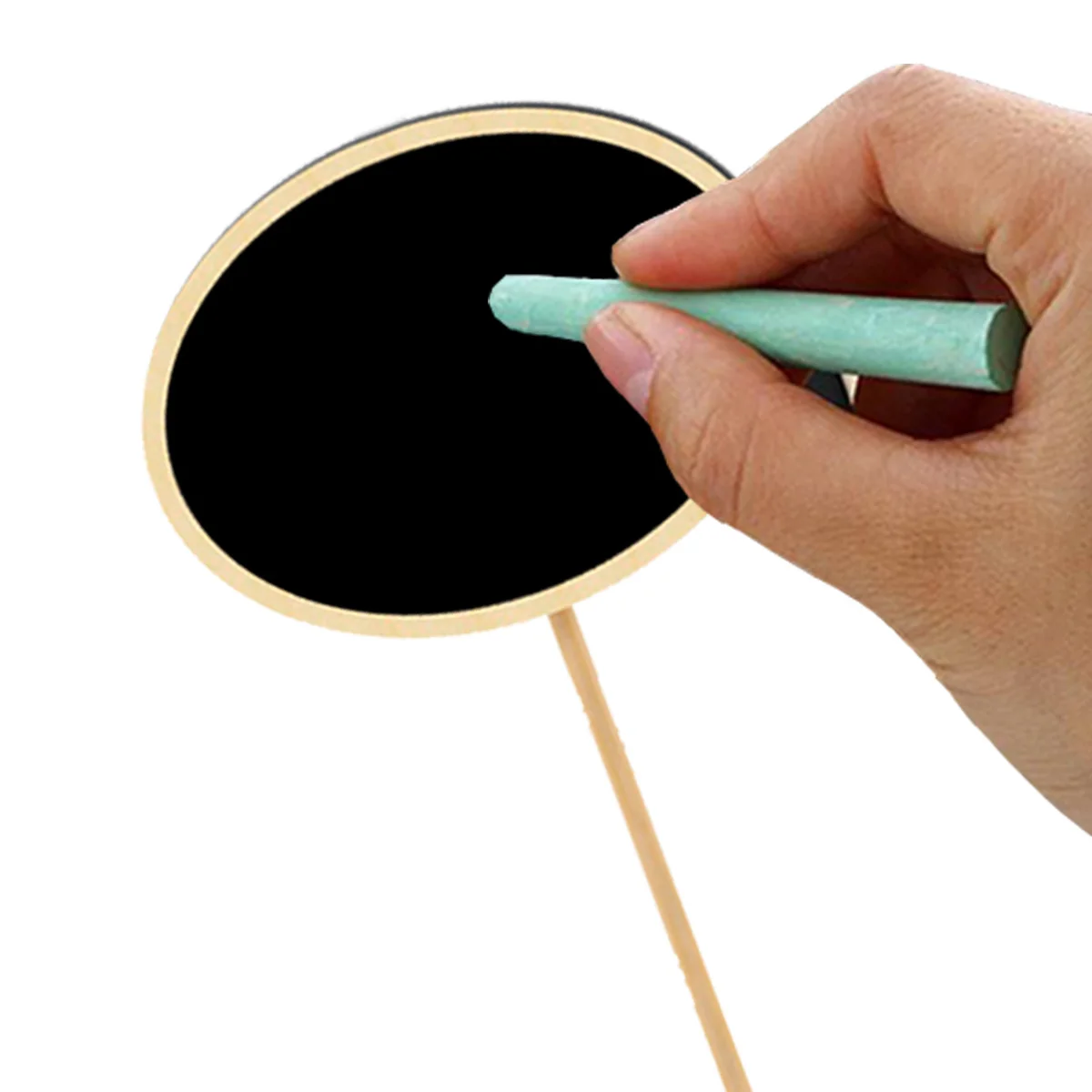 

20Pcs Oval Chalkboard Toppers Natural Wood Blackboard Tags for Garden Plant Labeling Creative Message Boards Wedding Seating