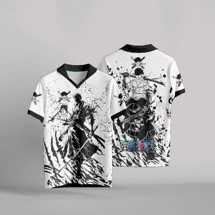 One Piece Zoro Anime Anime Y2k Koreanischer Stil Baseball Hockey T-Shirt Retro Jersey Mode Streetwear Anime Täglich Unisex Tops T-Shirts