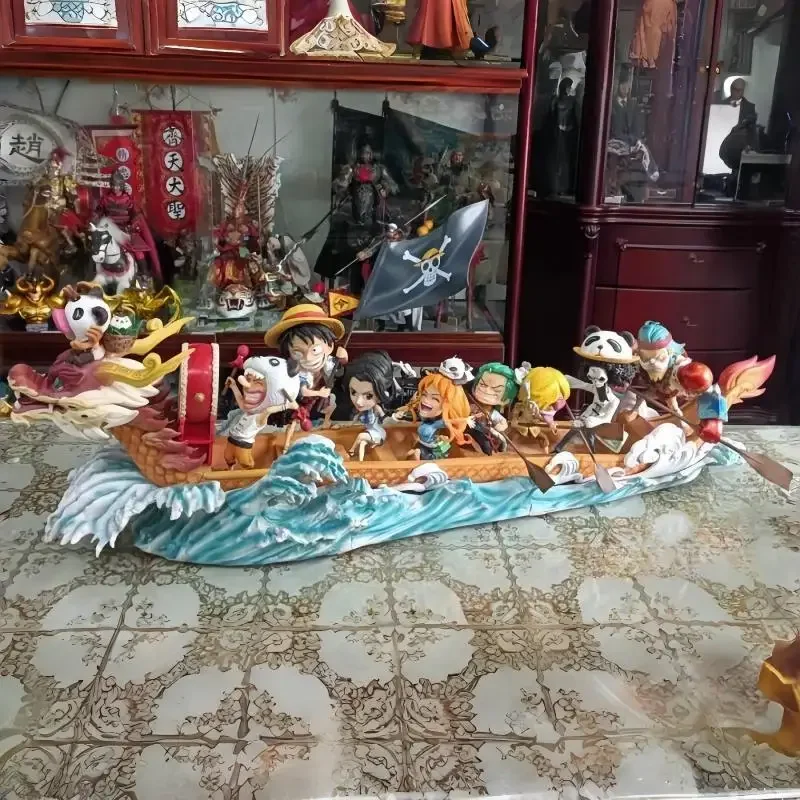 

One Piece Dragon Boat Straw Hat Pirates Figures Luffy Nami Zoro Sanji Brook Robin Usopp Chopper Franky GK Model Festival Gifts