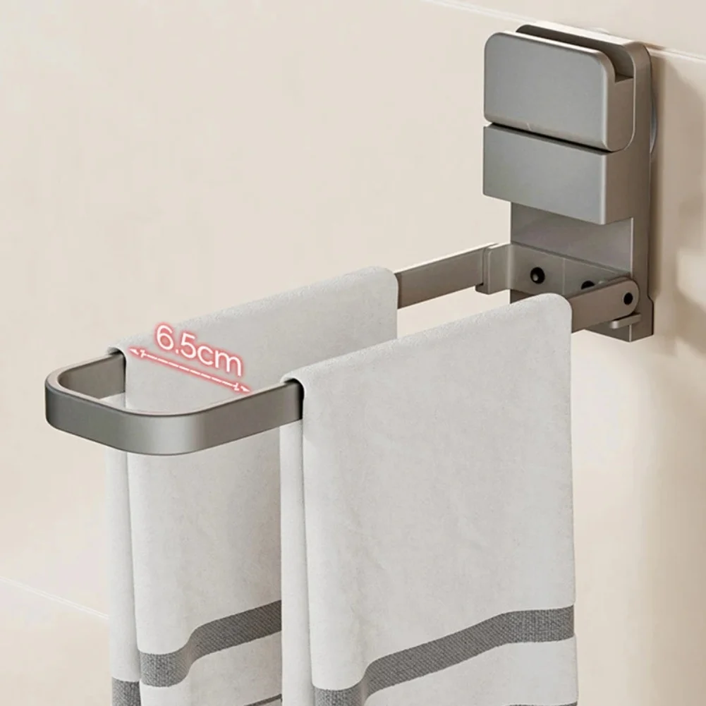 Folding Towel Holder No Drilling Suction Cup Towel Rail Foldable Guest Wall Mount Towel Holder Rack Bathroom Hardware - view 4