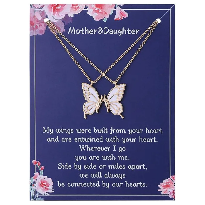 Butterfly Necklace Set 2 Mother's Day Valentine's Day Christmas Thanksgiving Ladies Birthday Gifts