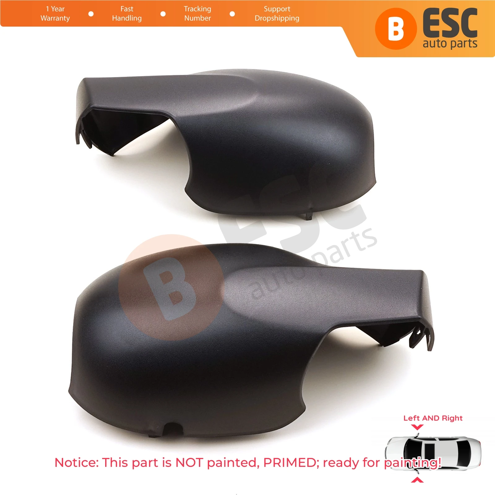 ESP1103 Car Side Wing Mirror Shell Scull Cap Cover Left Right 8200634550 48 for Renault Symbol 2 Thalia Twingo 2 CN04 CN0A CN0B