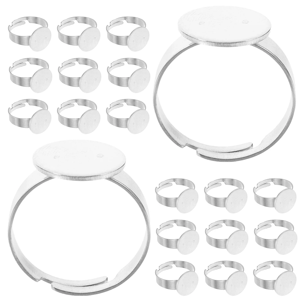 

40 шт. оснований для колец из нержавеющей стали, круглые заготовки 12 мм, регулируемые кольца-основы для изготовления ювелирных изделий, материалы для рукоделия