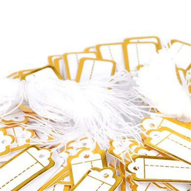 A04G-800 قطعة علامات أسعار المجوهرات الورقية مع سلسلة معلقة بمناسبة العلامات الملابس عرض تسميات علامات وضع العلامات الفارغة 25 مللي متر x 13 مللي متر #2