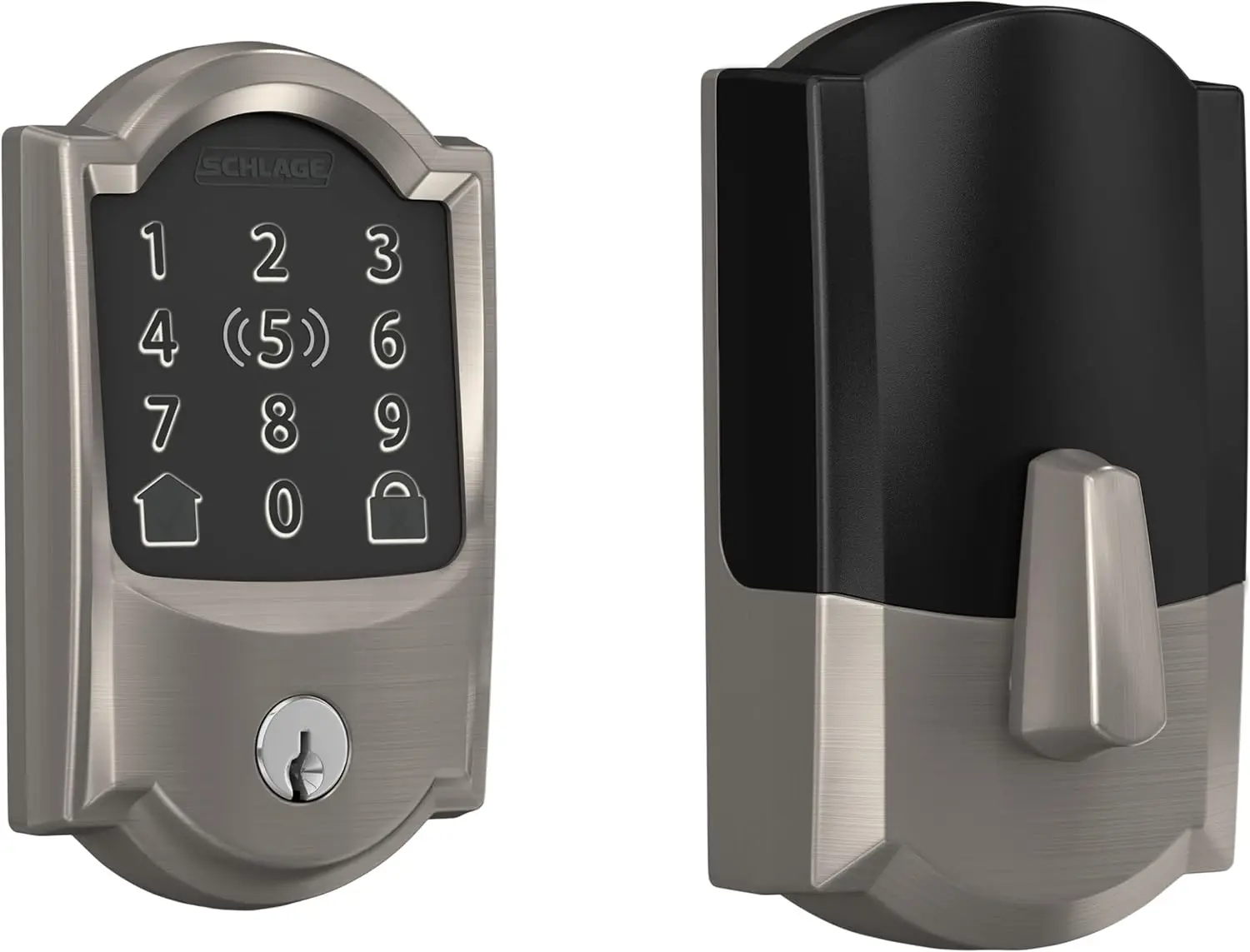 Schlage BE499WB CAM 619 Encode Plus WiFi Deadbolt Smart Lock with Apple Home Key, Keyless Entry Door Lock