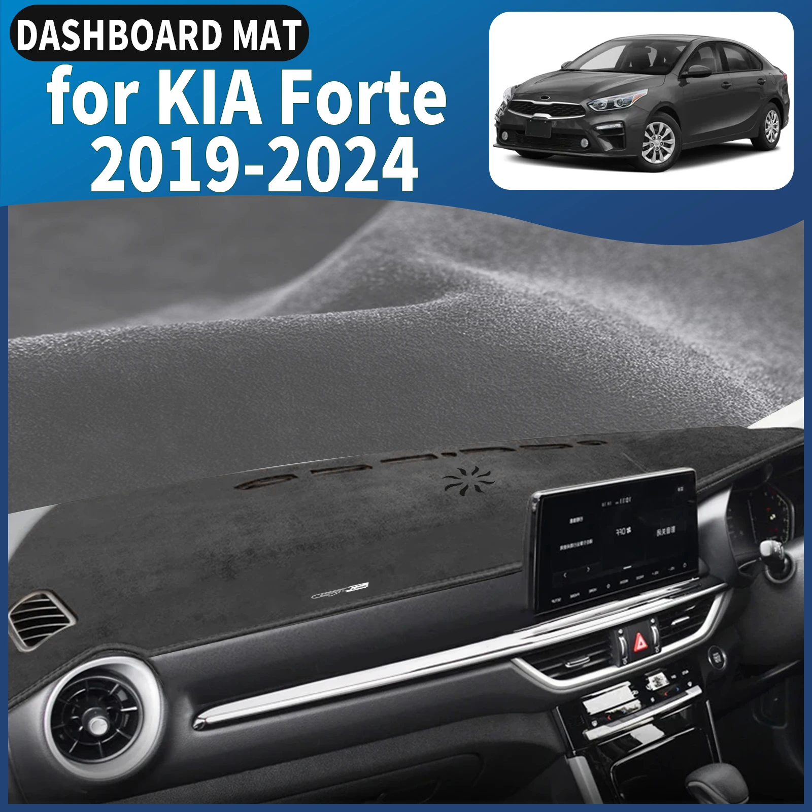 

fit for KIA Forte 2019 2020 2021 2022 2023 2024 Dashmat Dashboard Cover Pad DashMat Sunshade Car Accessories Protective Carpet