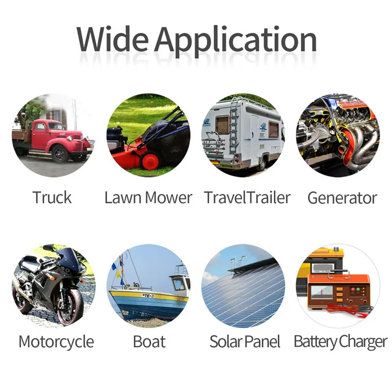 كابل تمديد 16AWG SAE عالي التحمل مع أطراف حلقية M8 - مثالي لجزازة العشب وعربة الجولف وبطاريات التخزين بالطاقة الشمسية