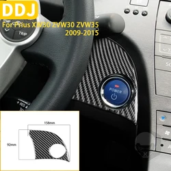 For Toyota Prius 2010-2015 XW30 ZVW30 ZVW35 Accessories Carbon Fiber Car Ignition Button Frame Panel Engine Start Switch Sticker