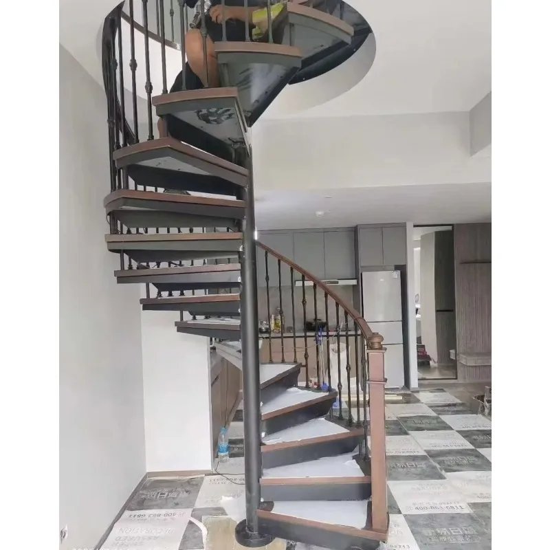 Modern creative prefabricated outdoor spiral staircase, safety metal staircase, suitable for villas and hotels