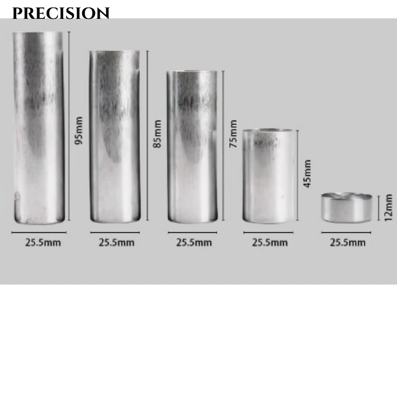 20Pcs/Pack Dental Lab Aluminum Cartridge with Lip 25mm Diameter for Dental Lab Flexible Acrylic Denture Inject Acrylic Work