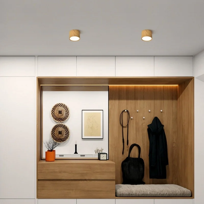 Fotografia 7: Luz de teto com LED regulável, luz de teto com textura de madeira, luz de teto montada no teto, iluminação para decoração de ambientes, cozinha