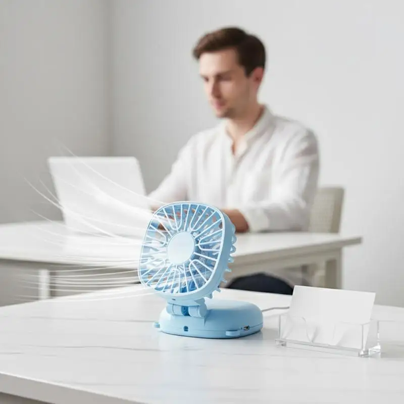 Multi-functional Mini Handheld Fan With Makeup Mirror Foldable Small Electric Fan USB Rechargeable Portable Hanging Neck Fan